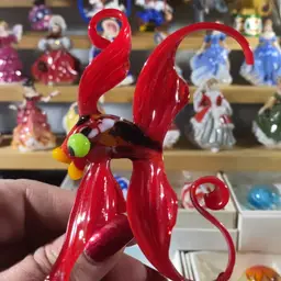 #09- Just In From Ukraine- Hand Blown Glass- Medium Yellow Elephant  1.5" Tall