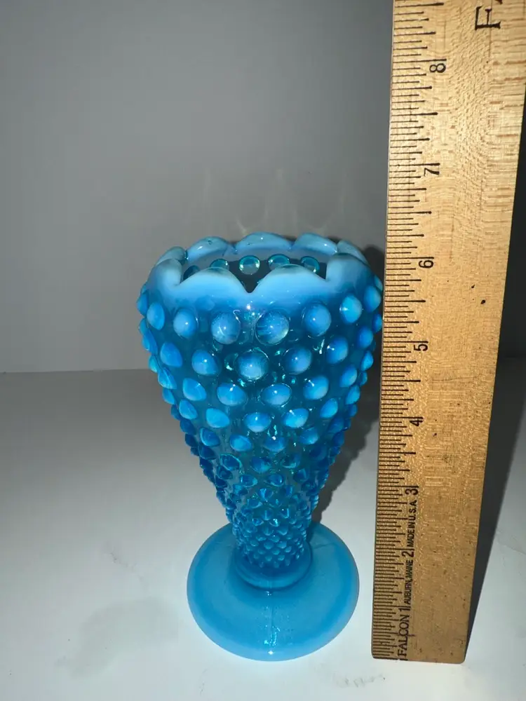 Fenton Opalescent Blue Hobnail Vase