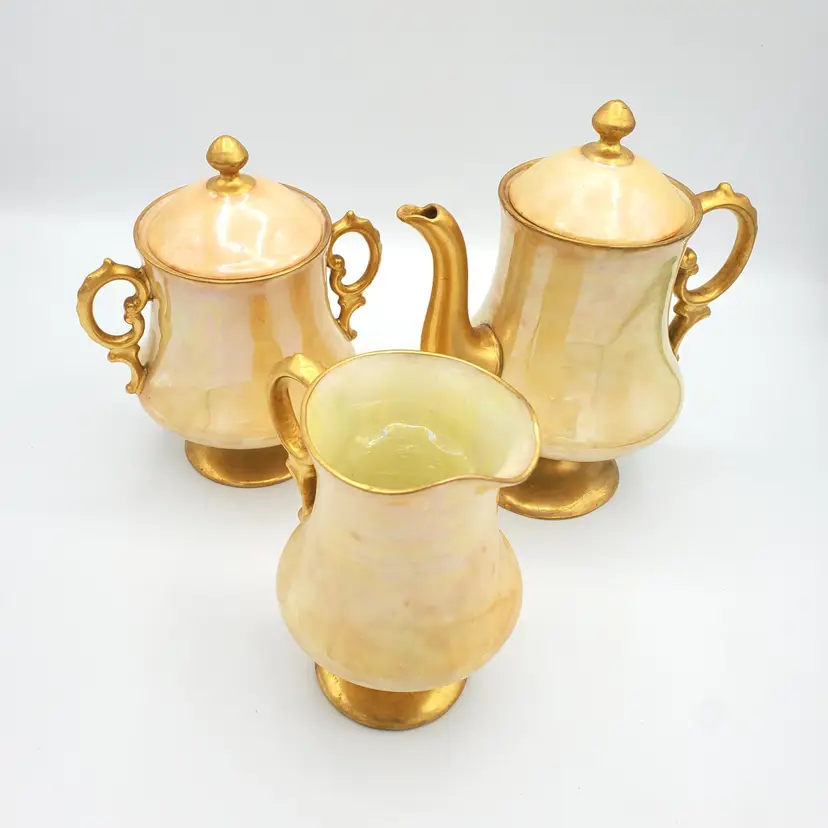 #030 - Antique Oscar & Edgar Gutherz (O&EG) Royal Austria Lusterware Coffee Service For One