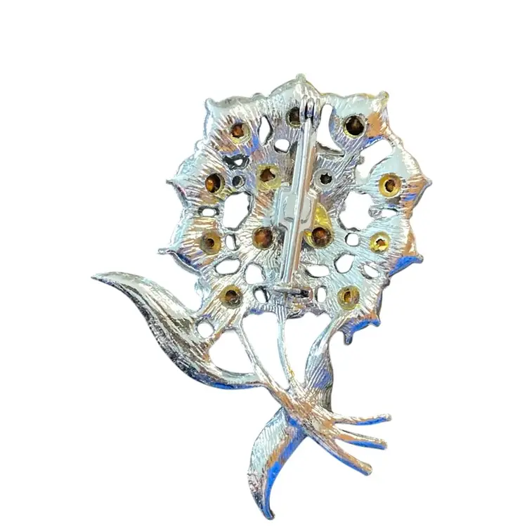 Rhinestone Brooch 2 1/4” X 1 3/4”