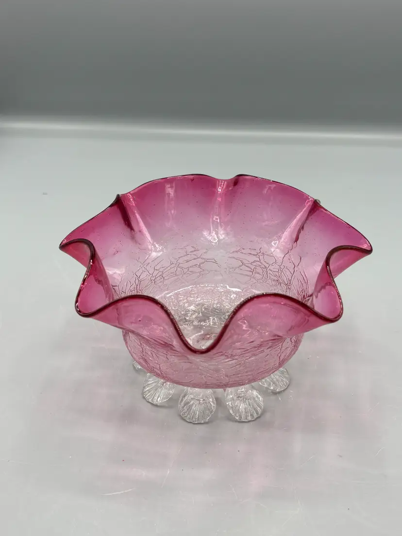 Vintage Victorian Cranberry glass bowl