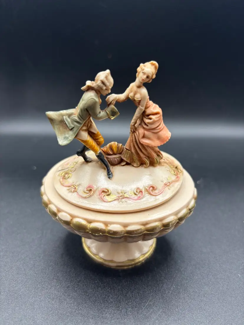 Romantic Courting Couple Trinket Dish