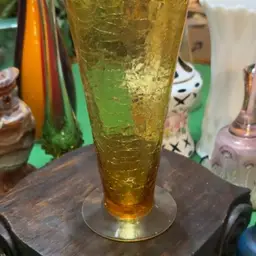 crackle glass vase