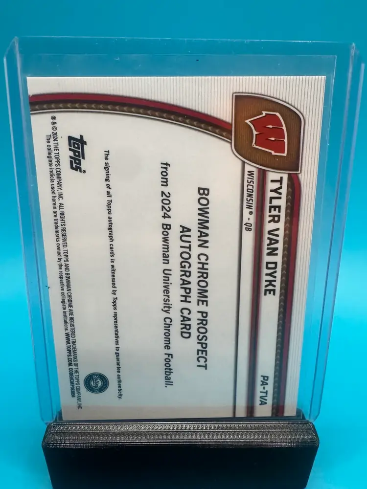 Tyler Van Dyke Bowman Chrome U Auto SMU Mustangs