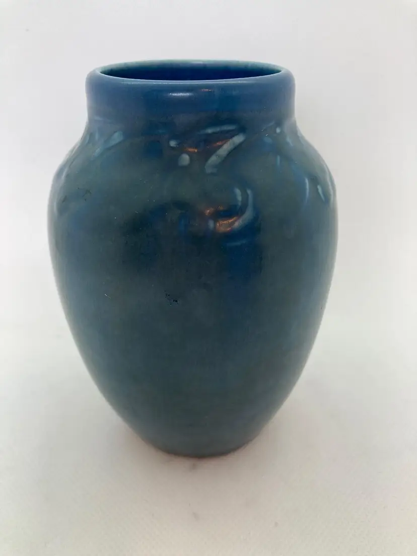 1927 Vintage Rookwood Pottery “Fruit & Leaves” Blue Matte Glaze 4 3/4” Vase
XXVI 2139