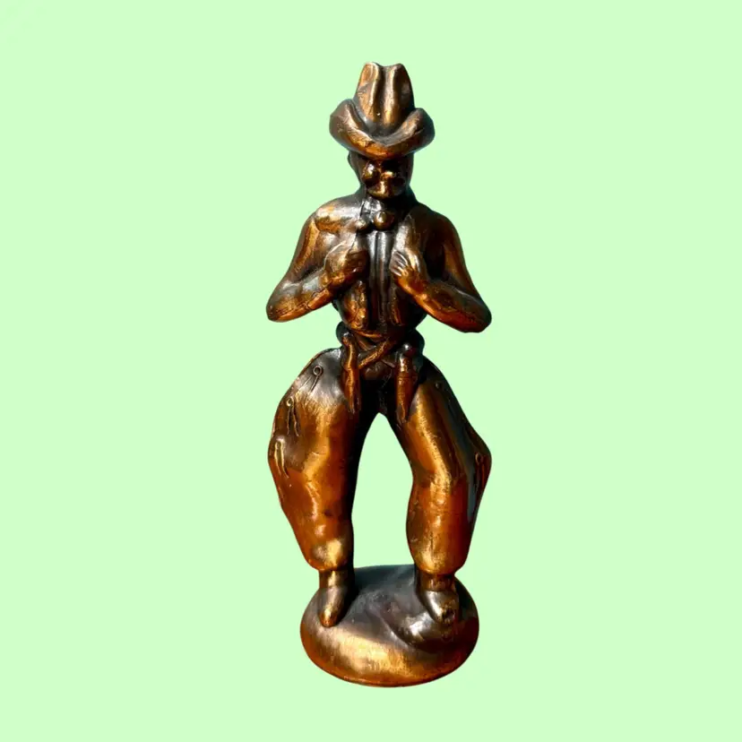 5" MCM Metal Bronze Copper Statue, Western Americana SHERRIF COWBOY Ray E. Dodge