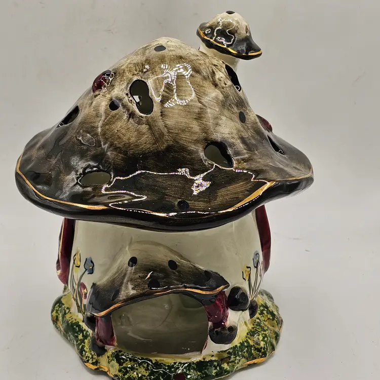 Mushroom tea light Votive Holder fairies magical vintage 2001 Kimberly designs