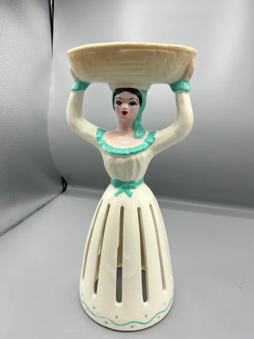 Vintage California original napkin Lady holding basket