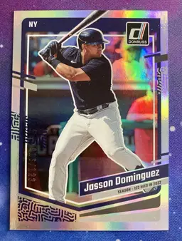 2023 Jasson Dominguez /123 Panini Donruss Season Stat Line #109 New York Yankees