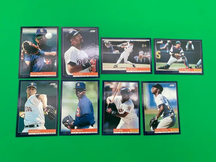 Score 1994 MLB San Diego Padres Lot of 8 Different Trading Cards