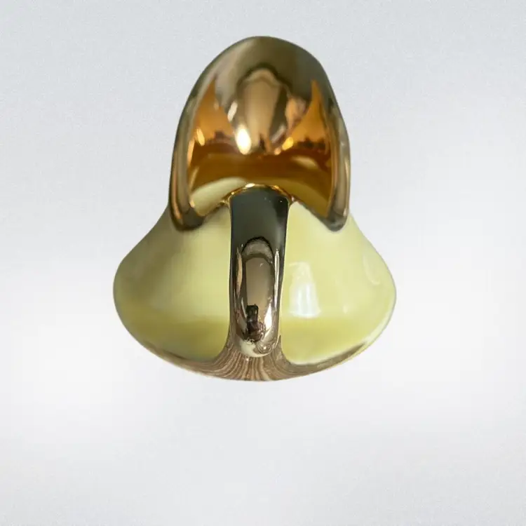 VTG Creamer Pearl China Co Canary Yellow Aladdin Shape 22k Gold Trim