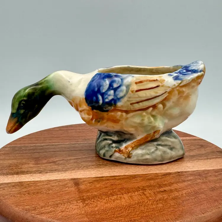 Small Vintage Ceramic Duck Planter