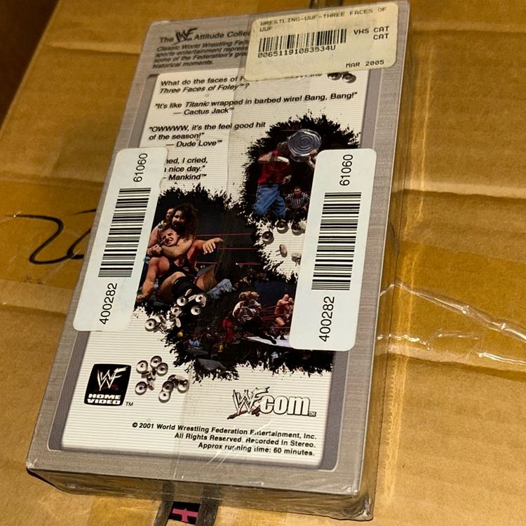World wrestling Federation attitude collection, 2001, three faces of Foley VHS tape, See Description And Pictures