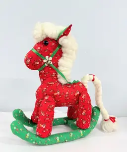 Vintage Rocking Horse Fabric Toy Christmas Decoration Handmade