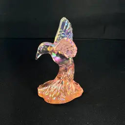 Fenton Pink Iridescent Hummingbird 4.5”