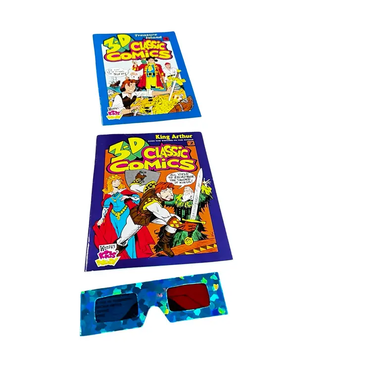 023 Vintage 90S 3-D Classic Comics Wendy’s Kids Meal With 3-D Glasses Set Of Two