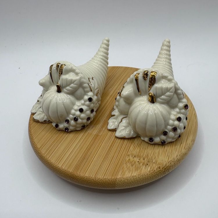 Lenox Jeweled Gem Cornucopia Salt And Pepper Set