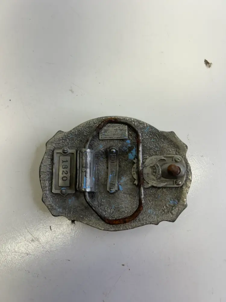 Vintage The Great American Buckle Co Pewter Bass Fishing Belt Buckle 1987