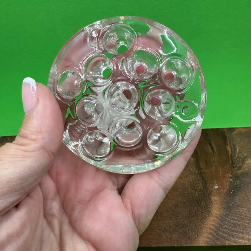 Medium Rounded Edge Glass Flower Frog