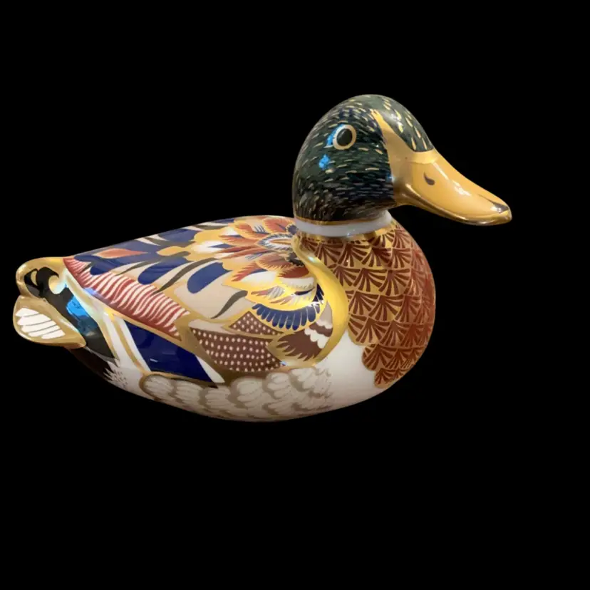 Royal Crown Derby Mallard Duck Paperweight Design Modeled By John Ablitt Around 1998 3.5”x 6”