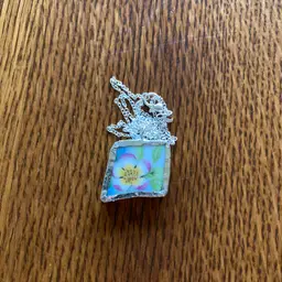 Broken Pottery Artisan Made Pendant Christian Religious Plate Handcrafted Necklace 1 in x 7/8 in