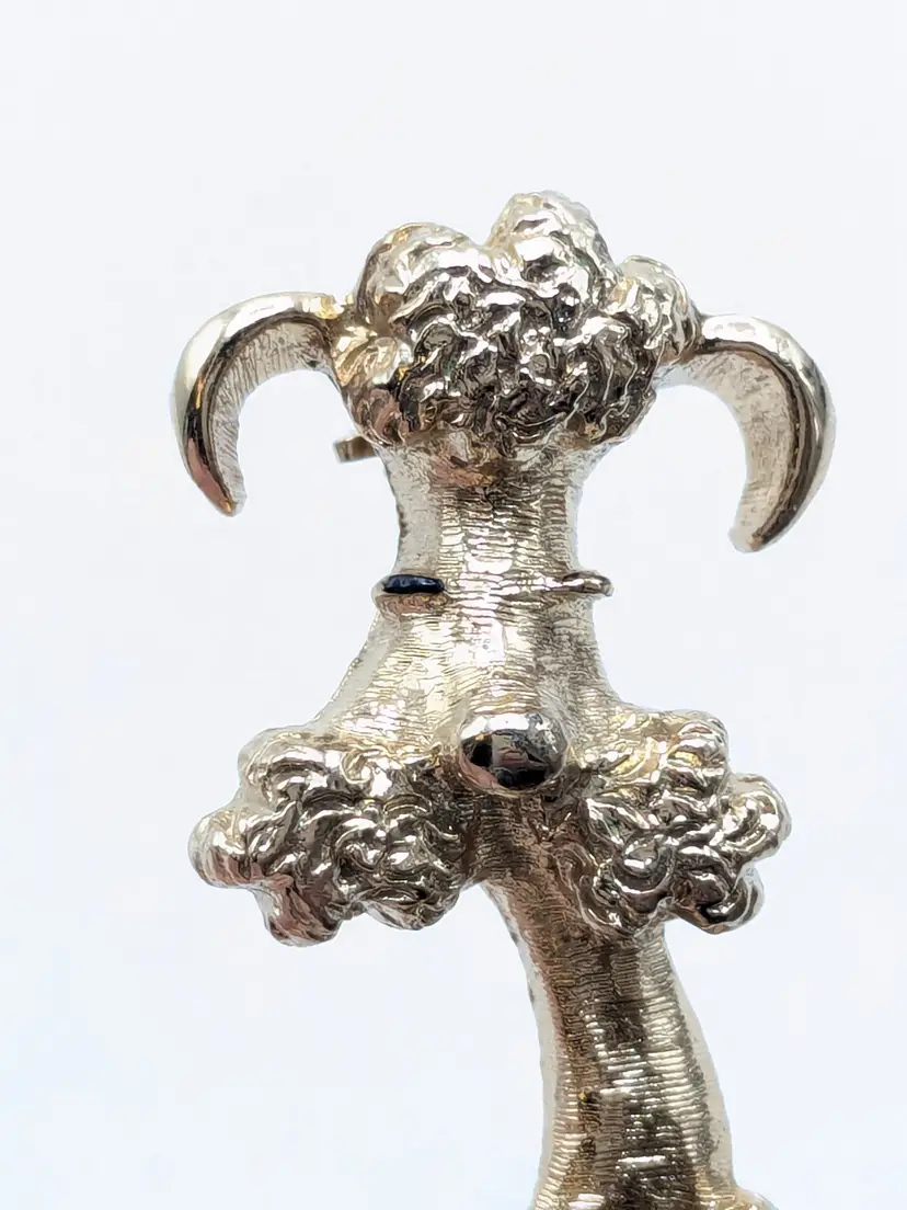 Vintage Avon Gold Tone Poodle Dog Brooch Jewelry