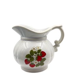 VINTAGE CREAMER MILK PITCHER VASE Strawberry McCoy Pottery 5 1/2 x 5”