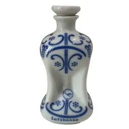 Vintage Lufthansa Bavaria Airline Mini Porcelain Bottle & Stopper # 192/1