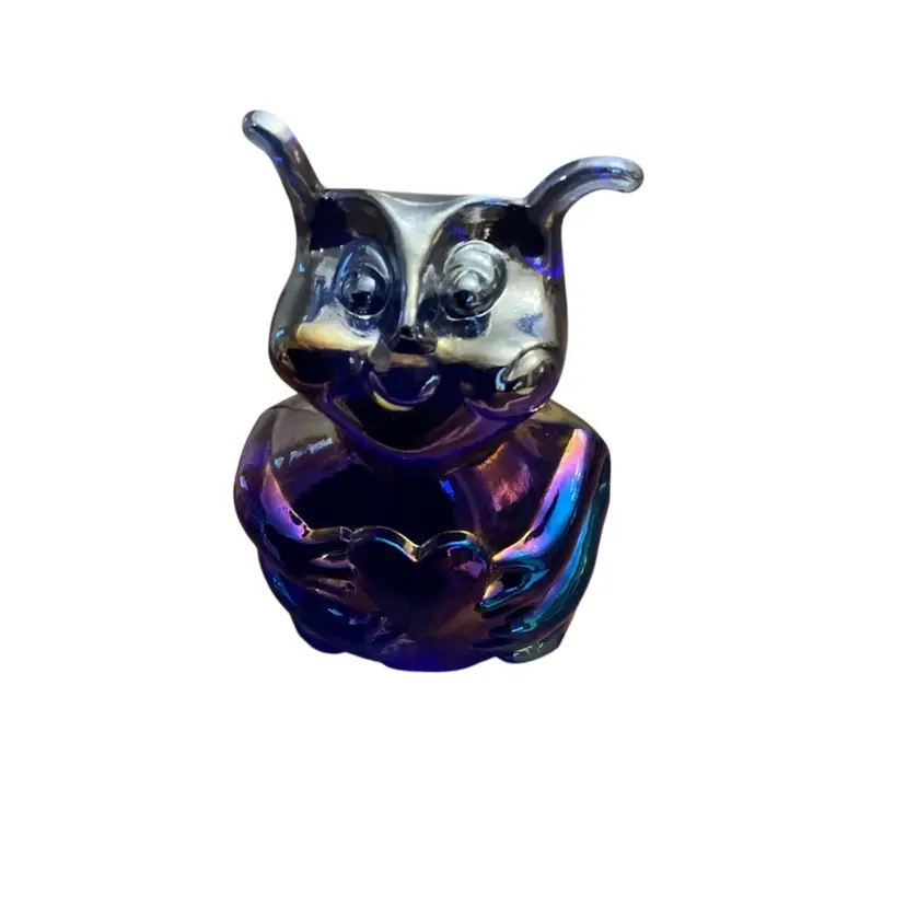 Fenton Art Glass Cobalt Blue Love Bug 3” X 2”