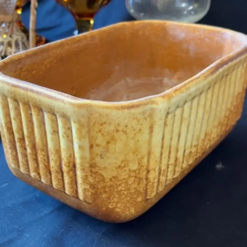 Haeger Golden Yellow And Tan Rectangular Planter