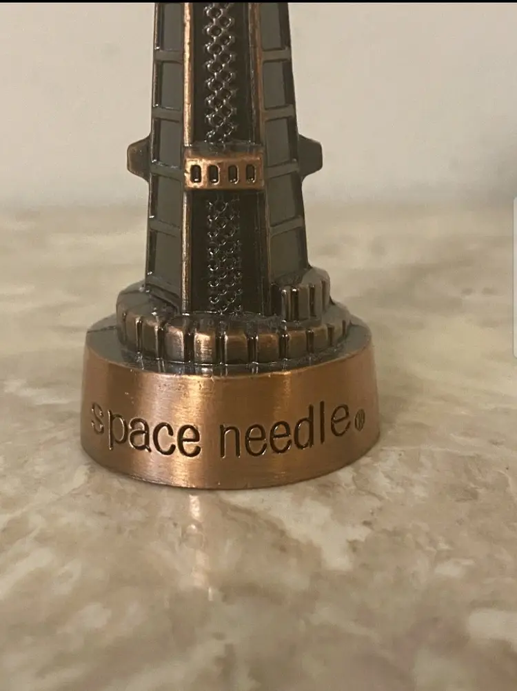 Vintage Collectible Miniature Seattle USA Space Needle Made of Copper Bronze