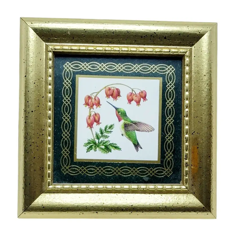Vtg Hummingbirds RUBY Throat HUMMINGBIRD Heartfelt Collection 4 X 4