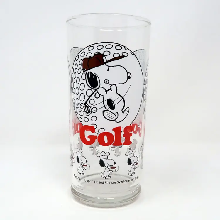 Snoopy Golfing Glass Tumbler - Peanuts