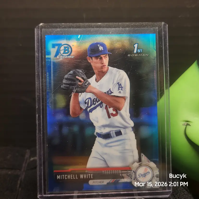 2017 Bowman Chrome 70th Blue - Mitchell White Los Angeles Dodgers