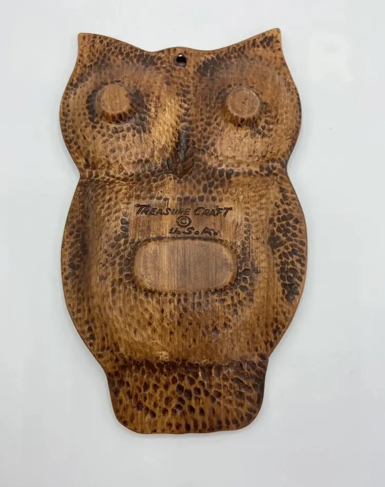 Spoon Rest Or Wall Hanging Decor Treasure Craft Owl Six Flags Orange And Brown