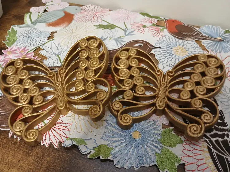 Vintage Gold Butterfly Wall Decor