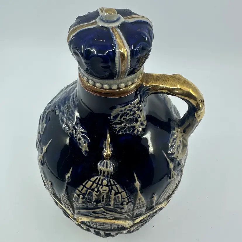 Vintage Tilso Japan Lidded Jug Music Box Pottery Decanter