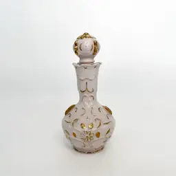 Vintage An Irice Pink Gold Perfume Bottle Hand Painted Porcelain Made In Japan