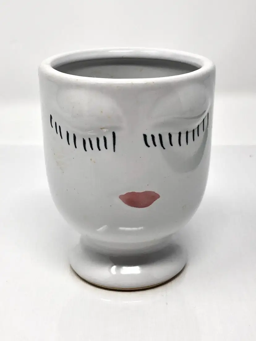 Ceramic Face Vase with Lashes for Days