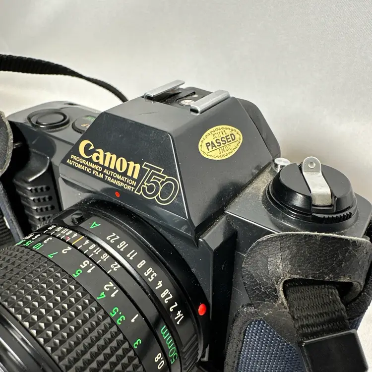 Vintage Canon SLR T50 35mm SLR Film Camera & 50 mm 1:1.8 Lens Made in Japan