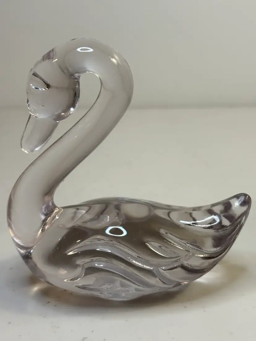 Fenton Swan Clear Glass Figurine Beautiful Marked Stamped