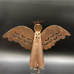 #02 Vintage Rustic Handmade Metal Angel bell Christmas ornament wind chime