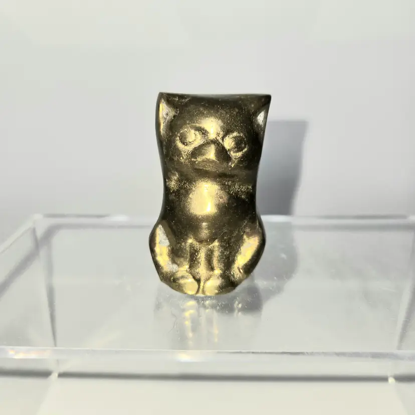 186  Large Mini Brass Sittlng Cat VTG