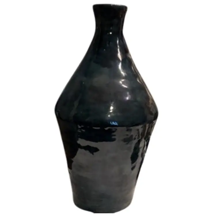Tall Heavy Vase Measures 15”x8 In Navy
