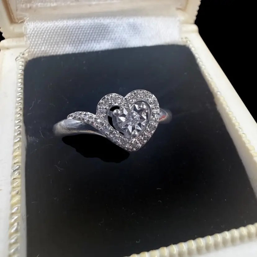 Sterling 925 And Diamond Ring Size 6.5