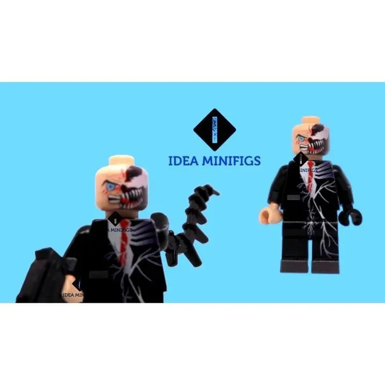 Custom UV Printed Venom Hitman Codename Agent 47 Hybrid - Model Built of LEGO Minifigure Bricks