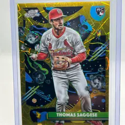 Thomas Saggese - 2025 Topps Cosmic Chrome Gold Interstellar Refractor /50 St. Louis Cardinals