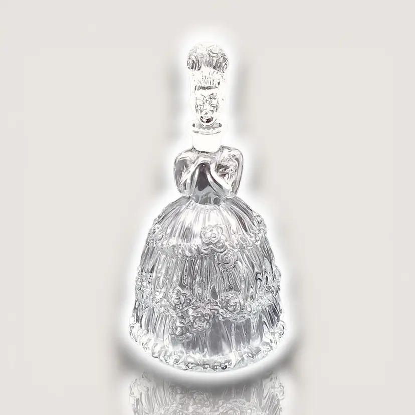 Crinoline Lady with High Roll Hair Liqueur Glass Decanter Bottle 8" Portugal