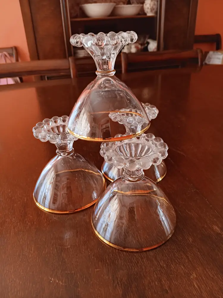 Anchor Hocking Berwick "Boopie" Glasses Clear Sherbet/ Champagne Coupes Set of Four
