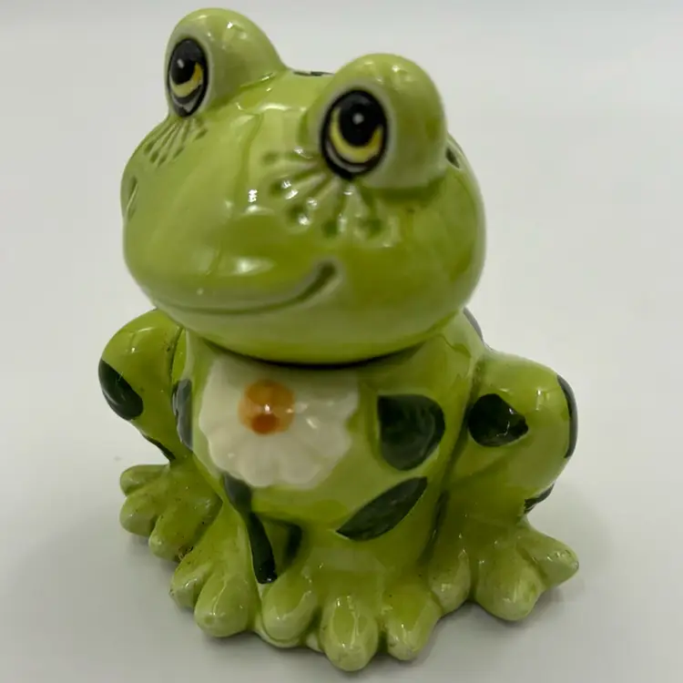 Vintage Japan 3.5 “Green Frog Figurine